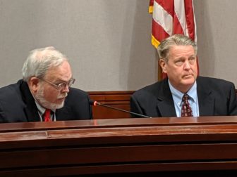 John Kraft, left and Kirk Allen of the Edgar County Watchdogs in Illinois